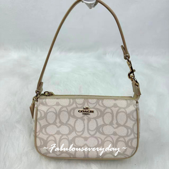 Coach Handbags - Coach Nolita 19 Shoulder Bag/Wristlet In Sketch Signature Canvas/Ivory BM72 NWT